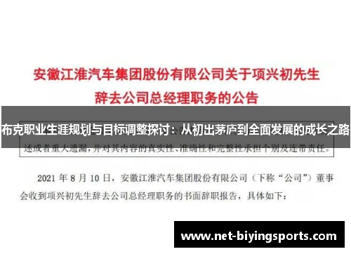 布克职业生涯规划与目标调整探讨：从初出茅庐到全面发展的成长之路