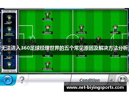 无法进入360足球经理世界的五个常见原因及解决方法分析